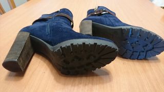 botines 39 azul marino de ante