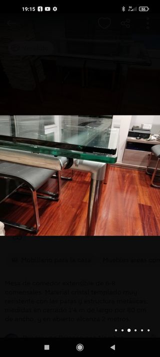mesa comedor extensible de cristal