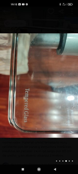 mesa comedor extensible de cristal