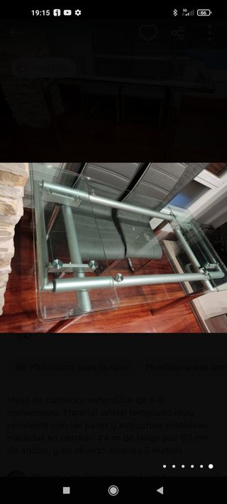 mesa comedor extensible de cristal