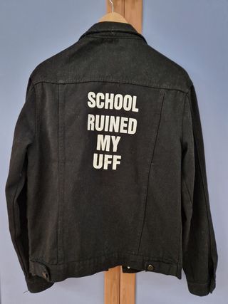 chaqueta tejana negra talla (M)