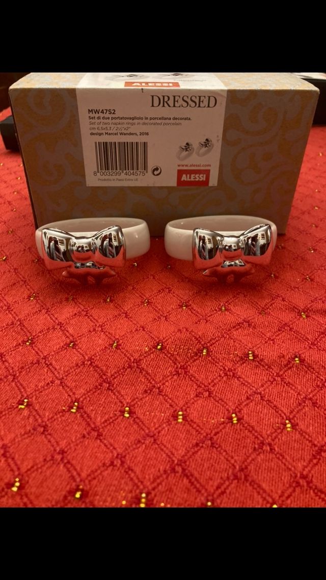 Set 2 portatovagliolo in porcellana di alessi