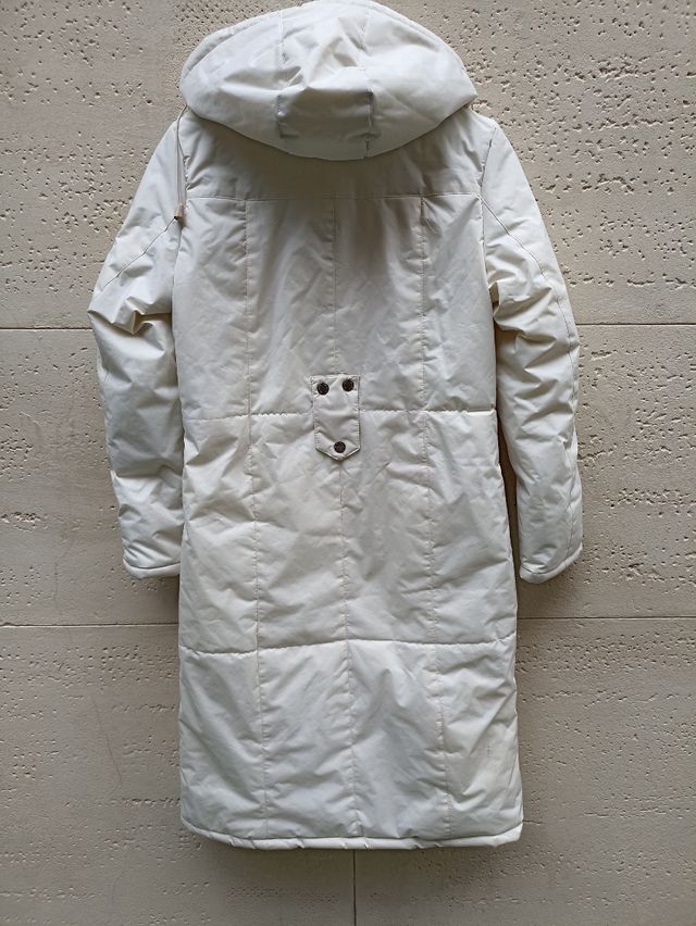 giubbotto imbottito lungo bianco cappuccio removib