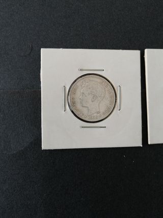 2 Monedas de Plata de una peseta de Alfonso Xlll