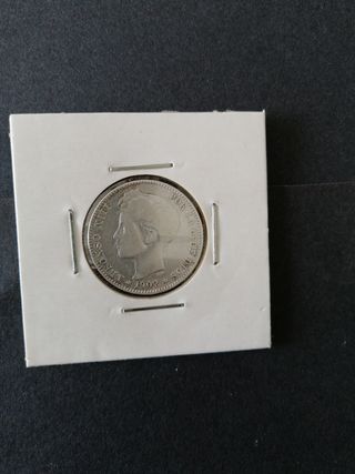 2 Monedas de Plata de una peseta de Alfonso Xlll