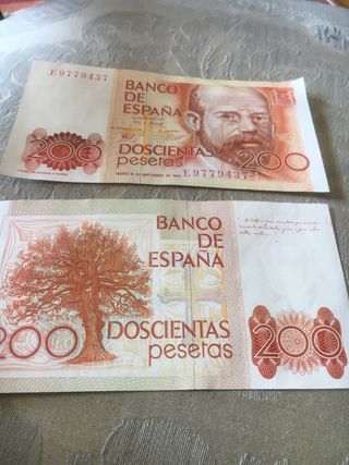 Billete de Banco España de 200 pesetas