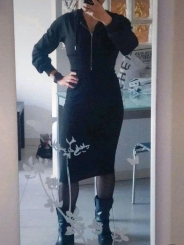 Shein Abito a tubino nero con scollo a cuore