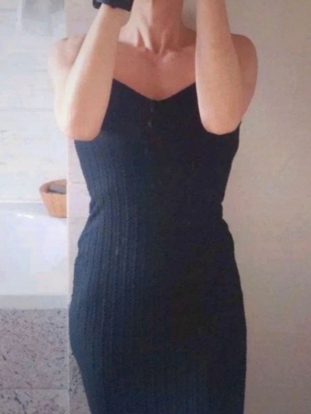 Shein Abito a tubino nero con scollo a cuore