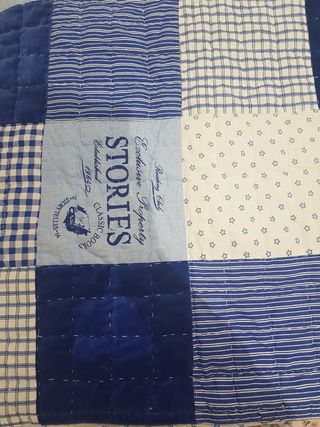 colcha edredón patchwork zara home