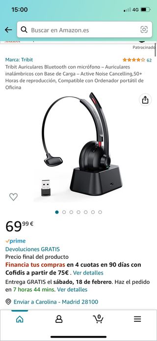 Auriculares inalambricos con microfono