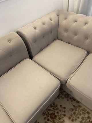 Sofa chester gris perla
