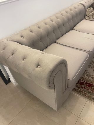Sofa chester gris perla