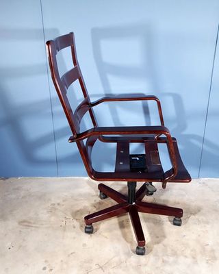 sillon-giratorio-caoba-y-piel-años-70