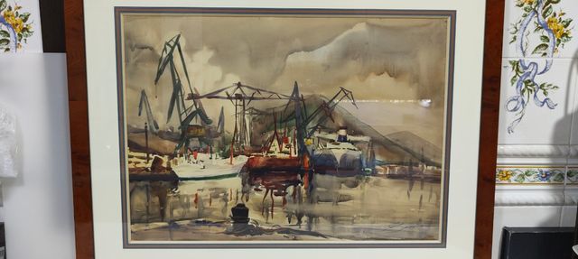 gran cuadro oleo de Ramón Barreiro bengoa firmado