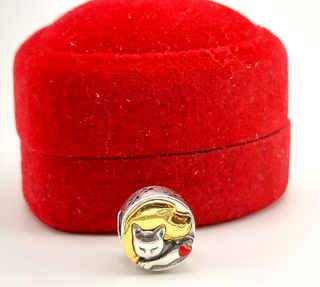 Charm Gatto e Cane Abbracciati in Argento S925