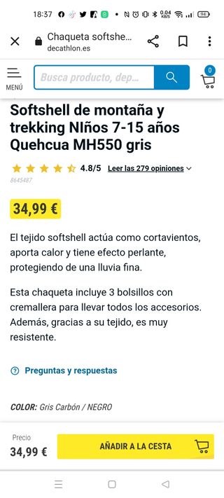 Chaqueta Softshell de montaña y trekking