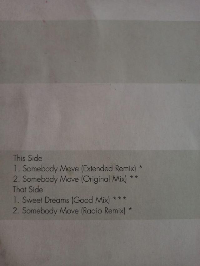 Vinilo Somebody Move & Sweet Dreams de Alfa Gamma