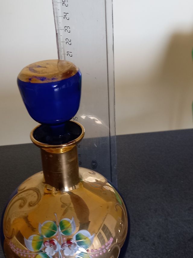 Raffinatissima bottiglia liquore decorata a mano