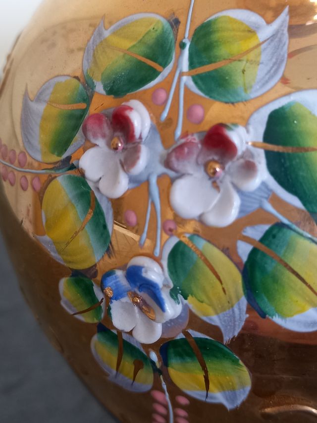 Raffinatissima bottiglia liquore decorata a mano