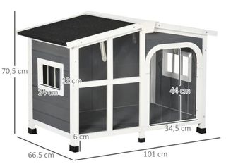 Caseta madera gris perros NUEVA