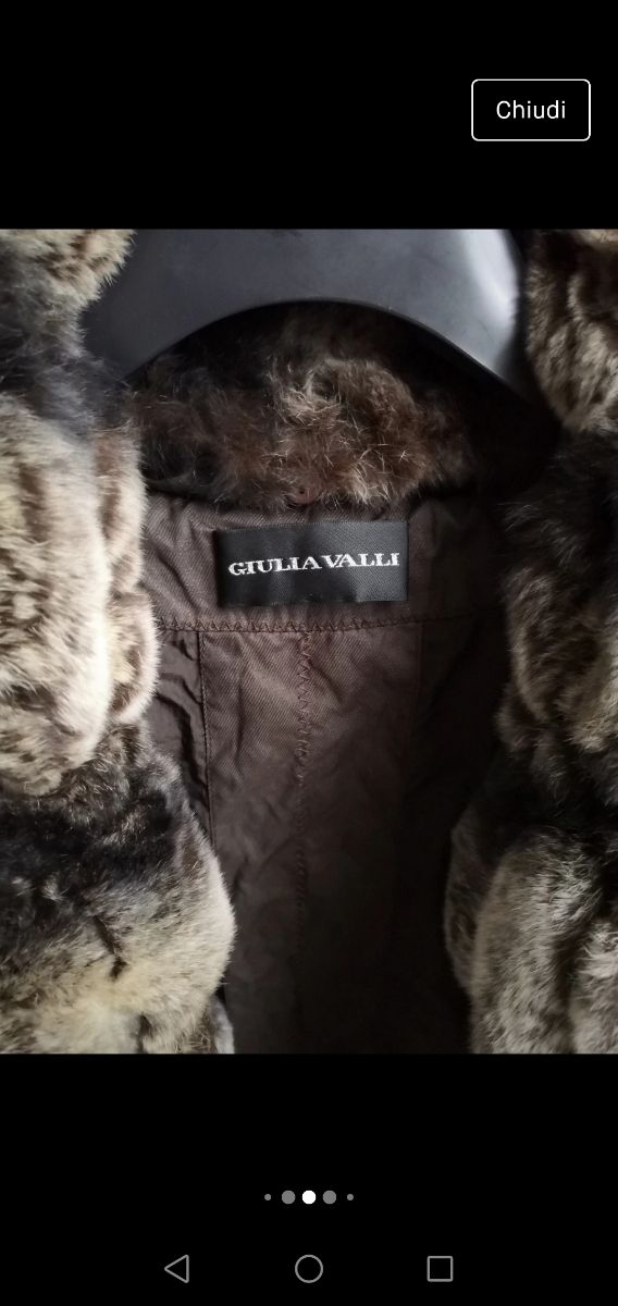 Giubbino donna marrone collo pelo rex rabbit tagli