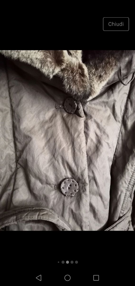 Giubbino donna marrone collo pelo rex rabbit tagli