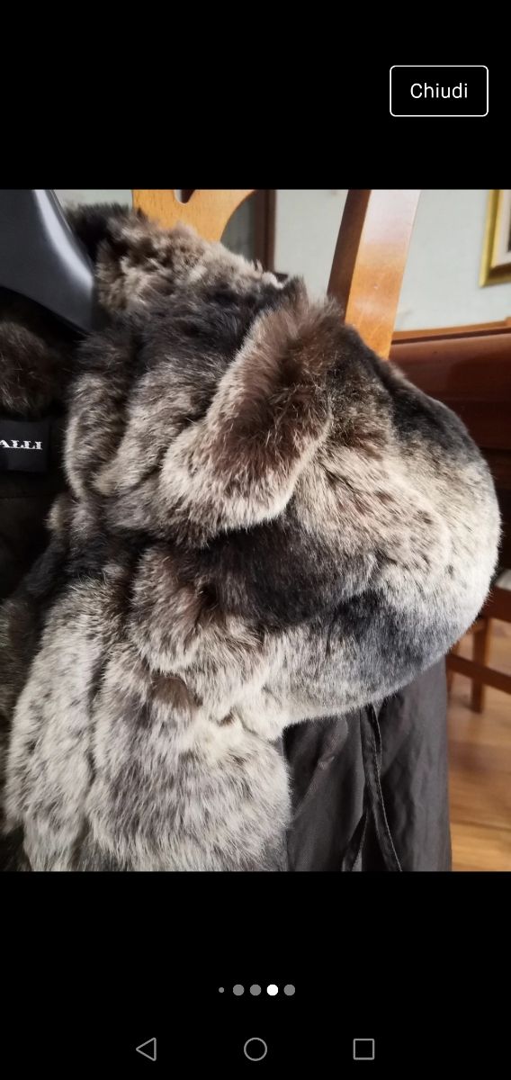 Giubbino donna marrone collo pelo rex rabbit tagli