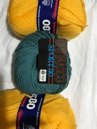 Pura lana verde e giallo