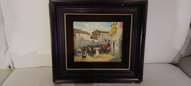 Cuadror oleo sobre plancha bronce