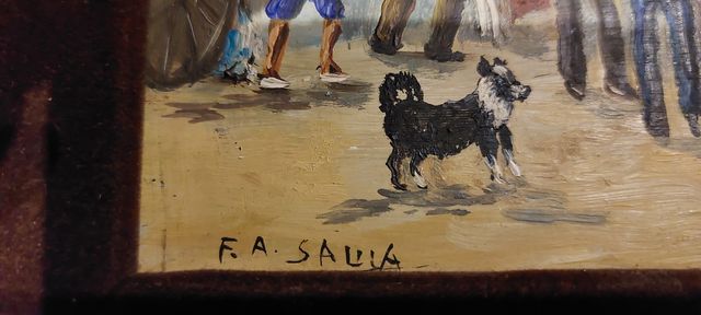 Cuadror oleo sobre plancha bronce