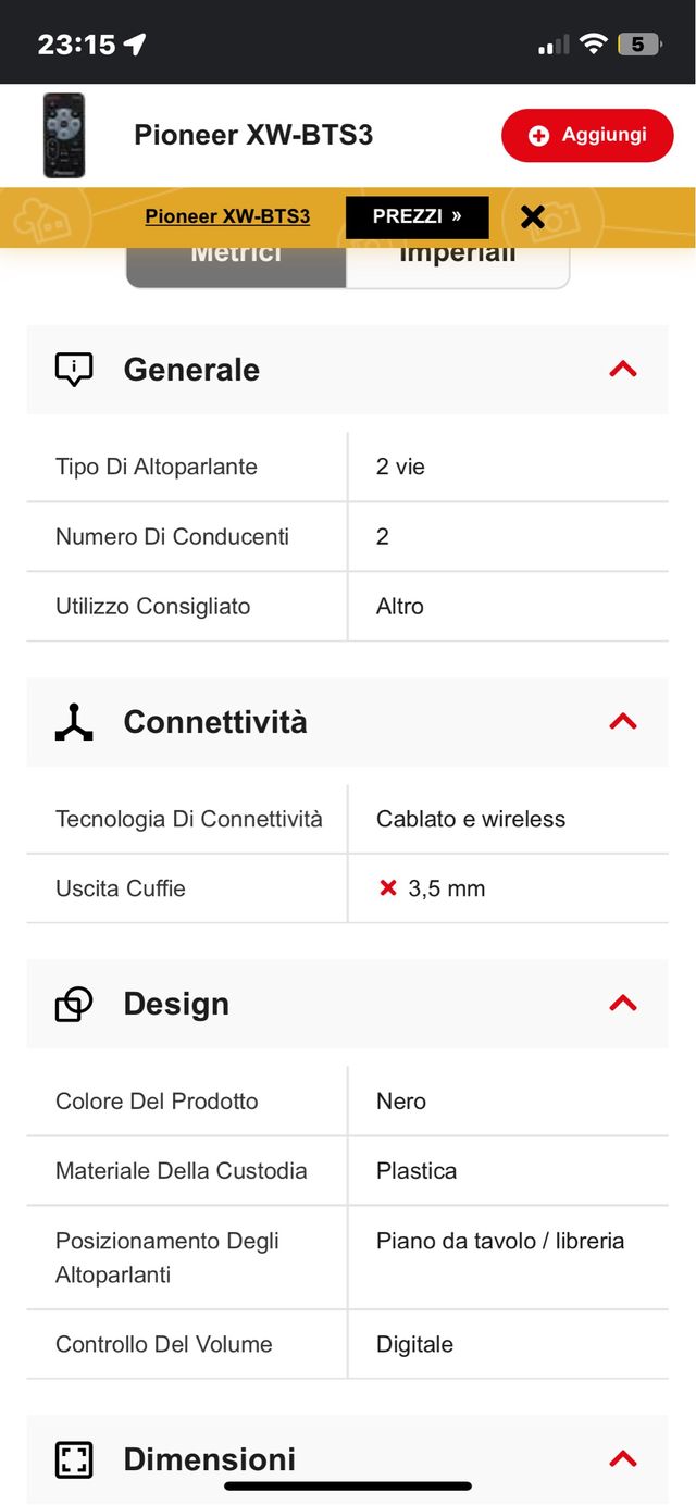 Cassa wireless Bluetooth Pioneer XW-BTS3-W