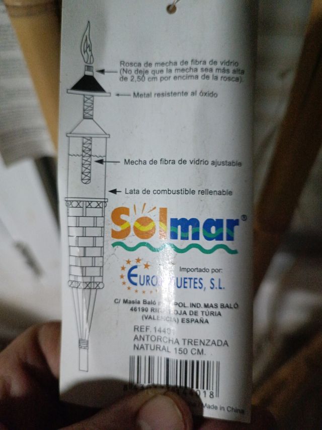 LOTE ANTORCHA JARDIN PLAYA FIESTA 150 cm