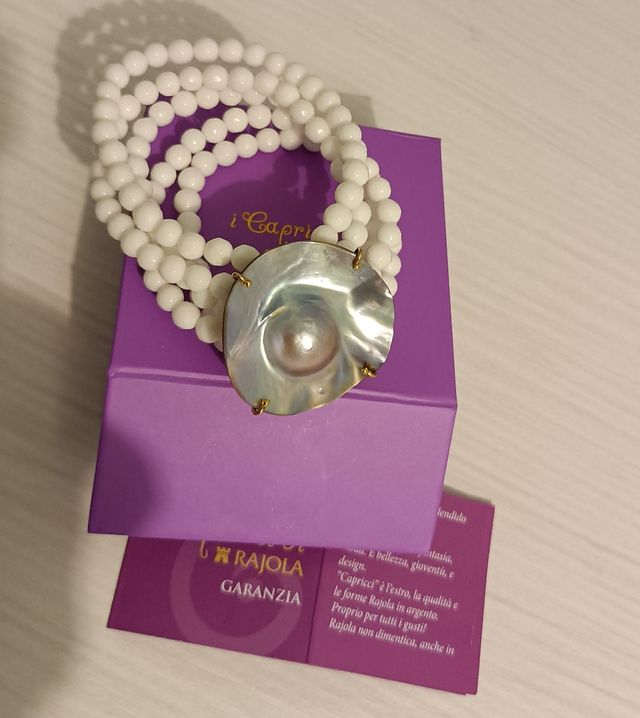 Bracciale Rajola con  perle bianche e madreperla