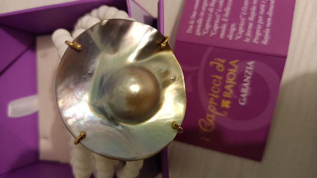 Bracciale Rajola con  perle bianche e madreperla
