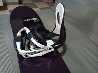 tabla snowboard, botas, fijaciones, y funda