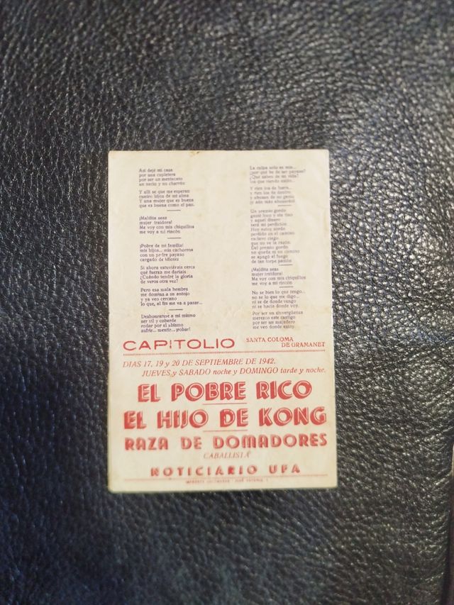 Triptico El pobre Rico año 1942