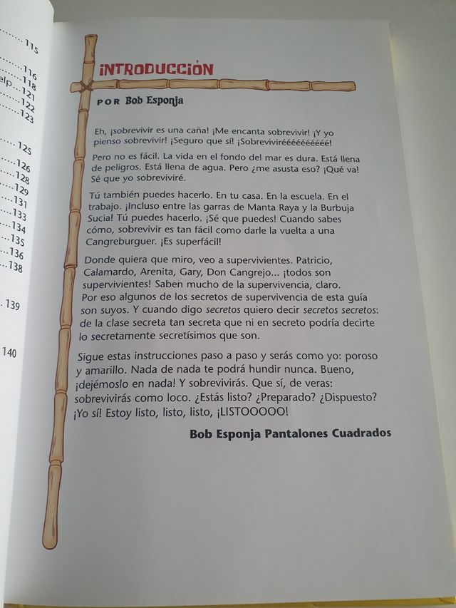 Libro Guia de Supervivencia, Bob Esponja