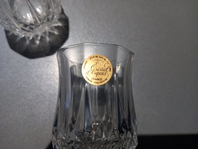 Juego licorera y vasos