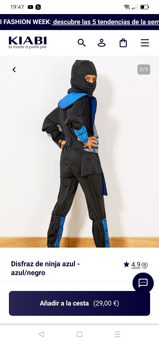 Disfraz de Ninja Azul.