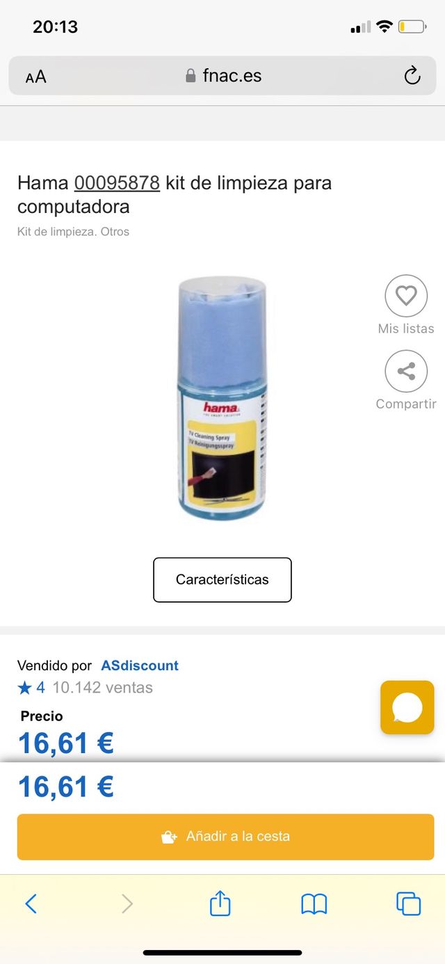 Spray limpieza pantallas