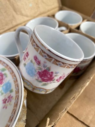 Dos vajillas de café antiguas 6 piezas