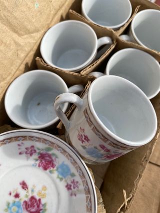 Dos vajillas de café antiguas 6 piezas