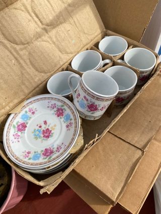 Dos vajillas de café antiguas 6 piezas