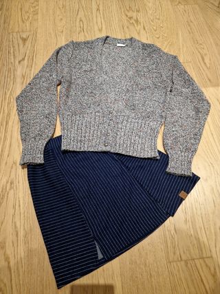 Outfit maglione vintage più  minigonna