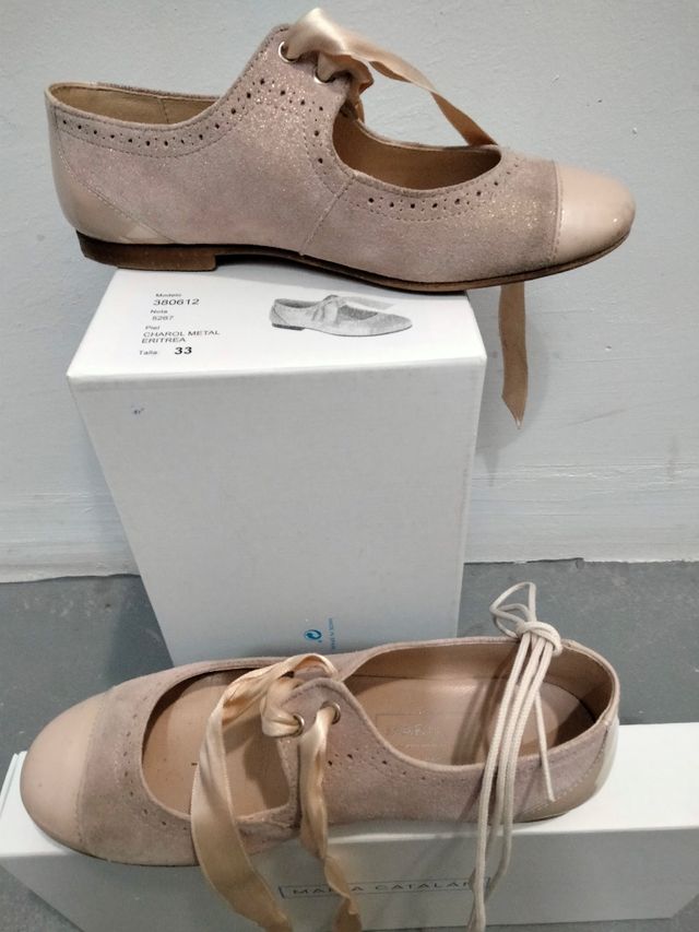 ZAPATO BEIG DE PIEL T-33 !!