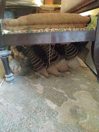 trisillo de caoba roto sofá antiguo sillón