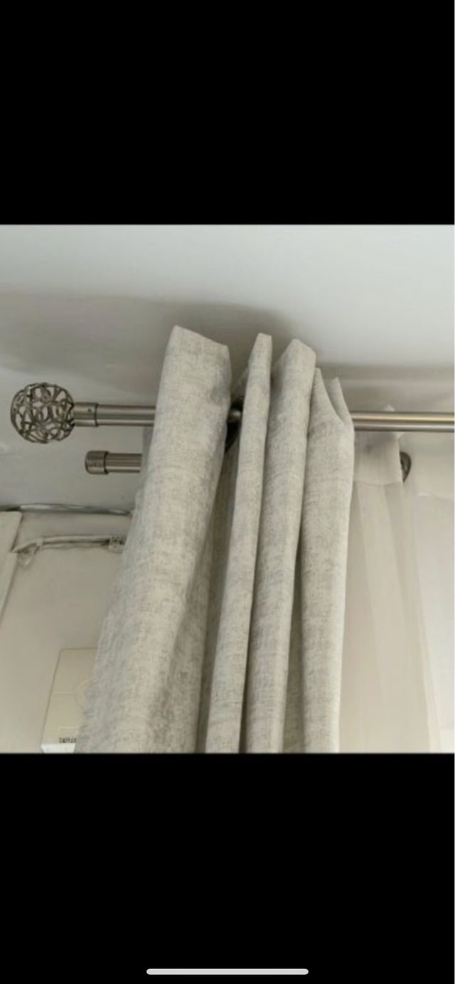 Set 2 Barras cortina metal D20 2.50m cromo mate