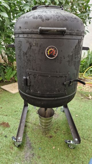 Horno a leña para pizza y barbacoa sin humo.