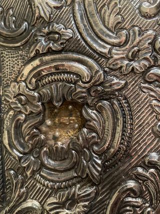 Relicario panel plata, taller colonial, S XVIII.