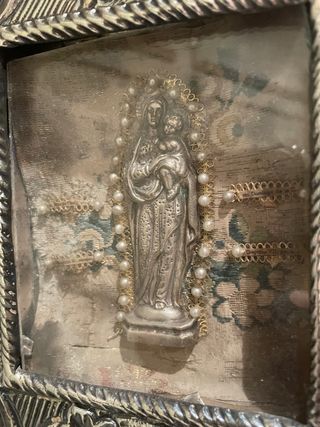 Relicario panel plata, taller colonial, S XVIII.